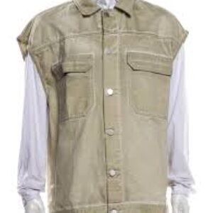 Men's 44 Label Group Tan Sleeveless Denim Gilet Vest